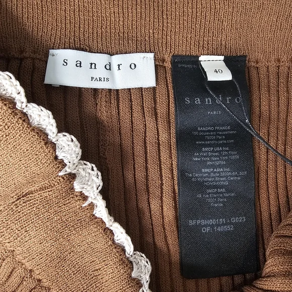 NWT ♡ SANDRO PARIS ♡ Ribbed Knit Lingerie Sleepwear Shorts SIZE 40 (MEDIUM) - Picture 11 of 16